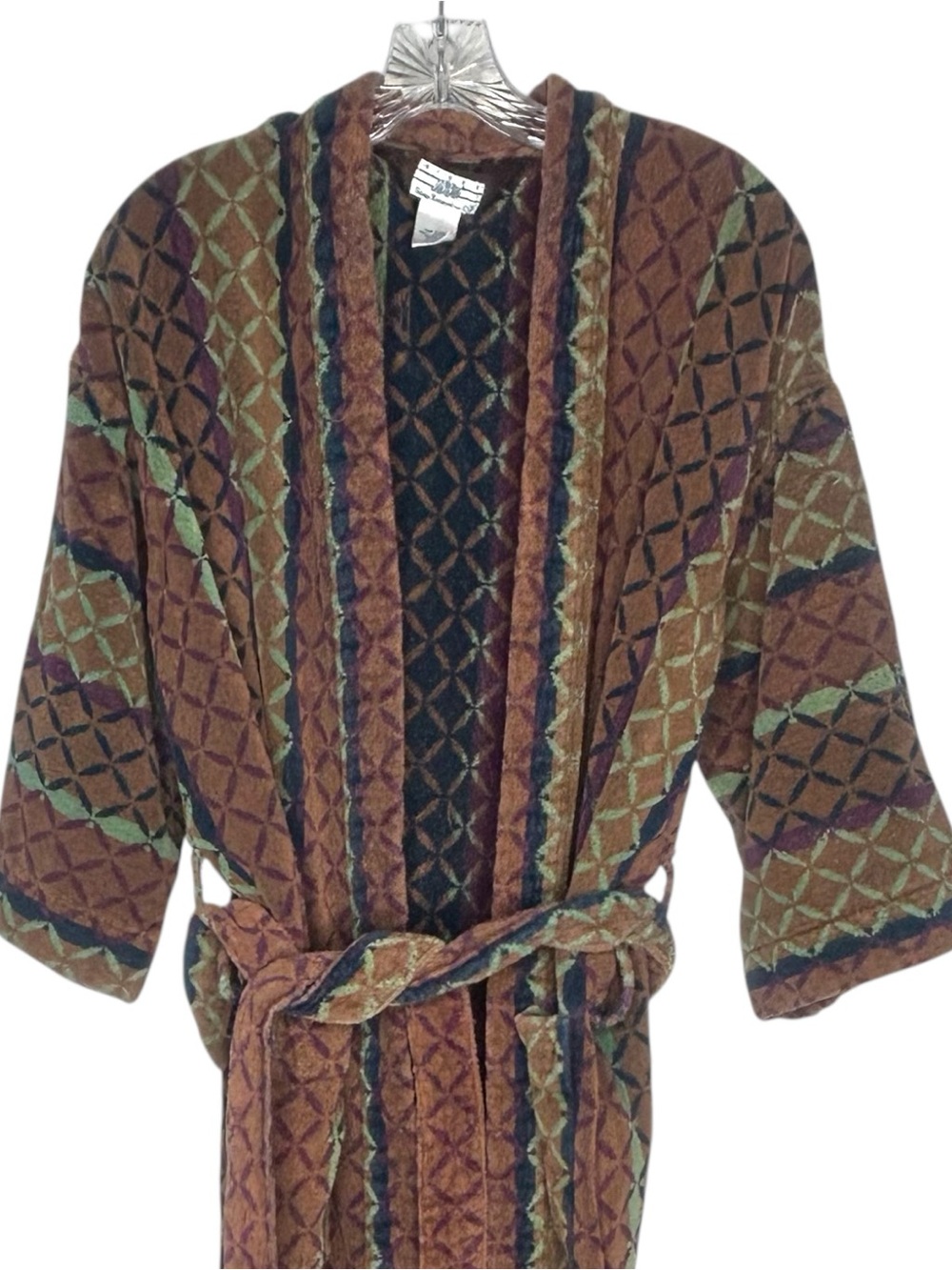 Vtg 70s Men's Sears & Roebuck Cotton Terrycloth Patterned Bathrobe